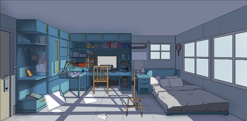 日系室內(nèi)場(chǎng)景繪畫(huà)步驟詳解