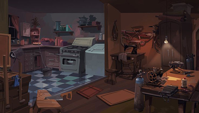 歐美Q版室內(nèi)場(chǎng)景 原畫(huà)插畫(huà)的創(chuàng)意世界